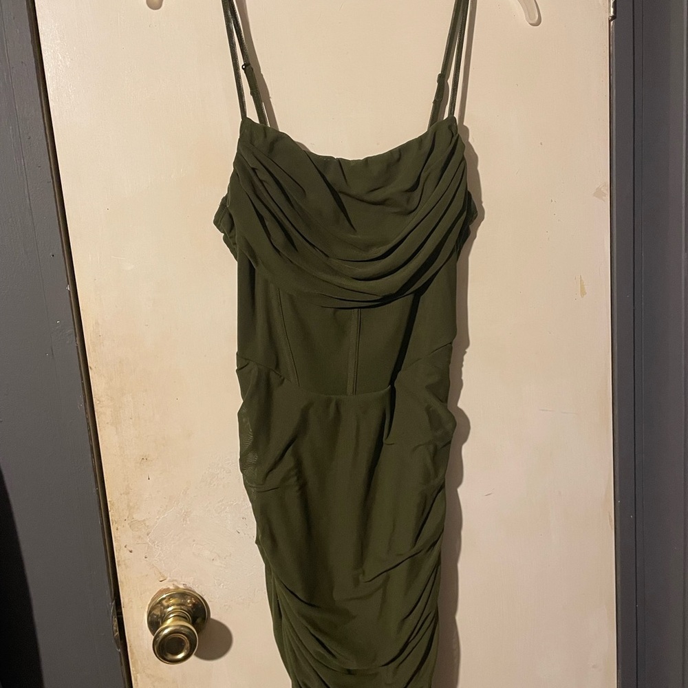SHEIN Olive Green Mini Dress